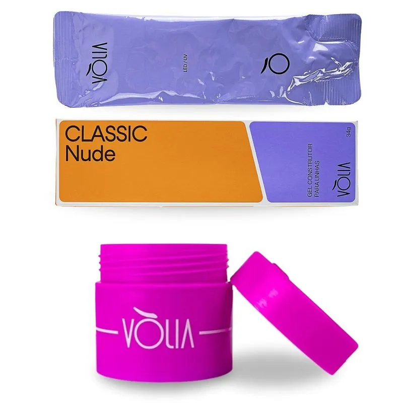 Refil Sachê Gel Led Uv Classic Nude, 34g + Pote Eco, Vlia