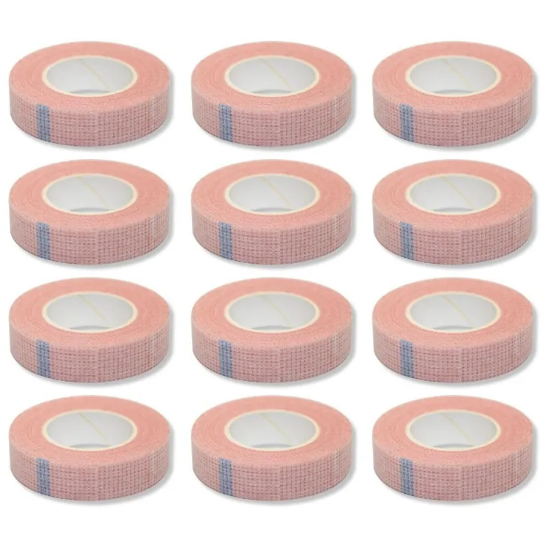 Kit 12 Rolos De Fita Microporosa Extensão Cílios Lash Rosa