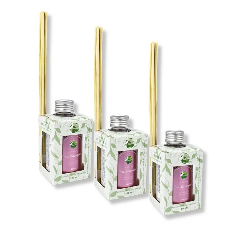 Kit 3 Aromatizadores Pantanal Aromas Rosa Marroquina 200ml