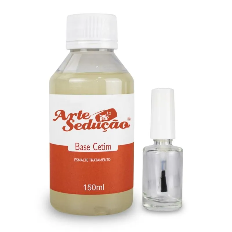 Kit Base Cetim Pré-esmaltação 150ml + Frasco De Vidro 10ml