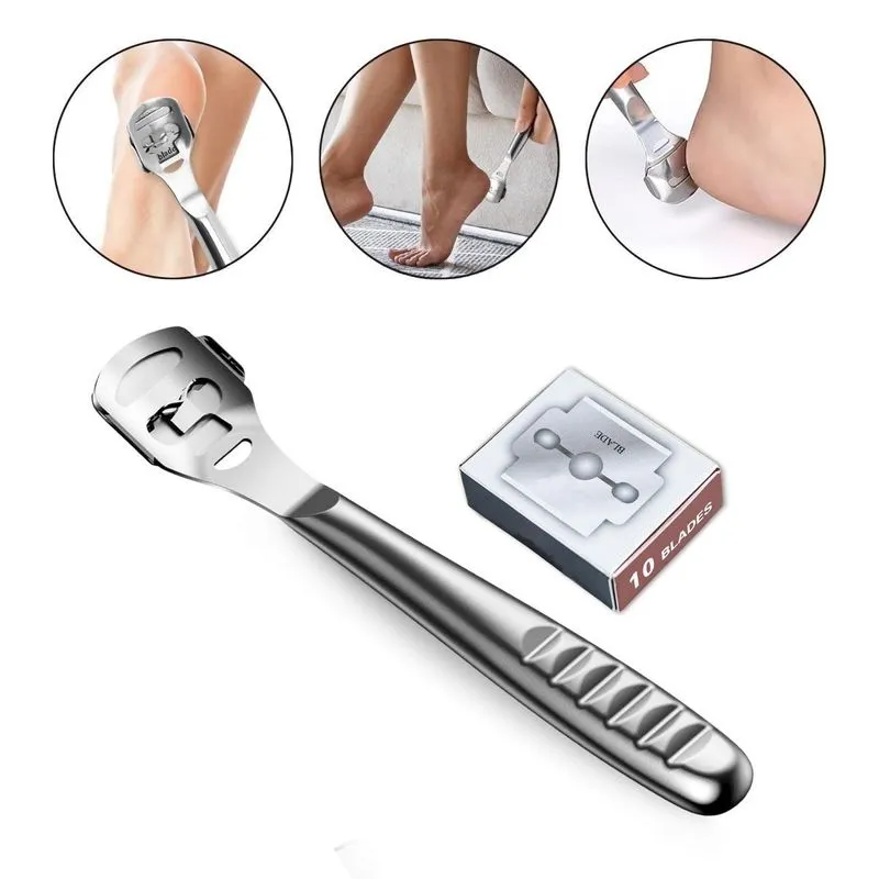 Removedor De Calo Aço Inoxidável + 10 Lâminas Extra Pedicure