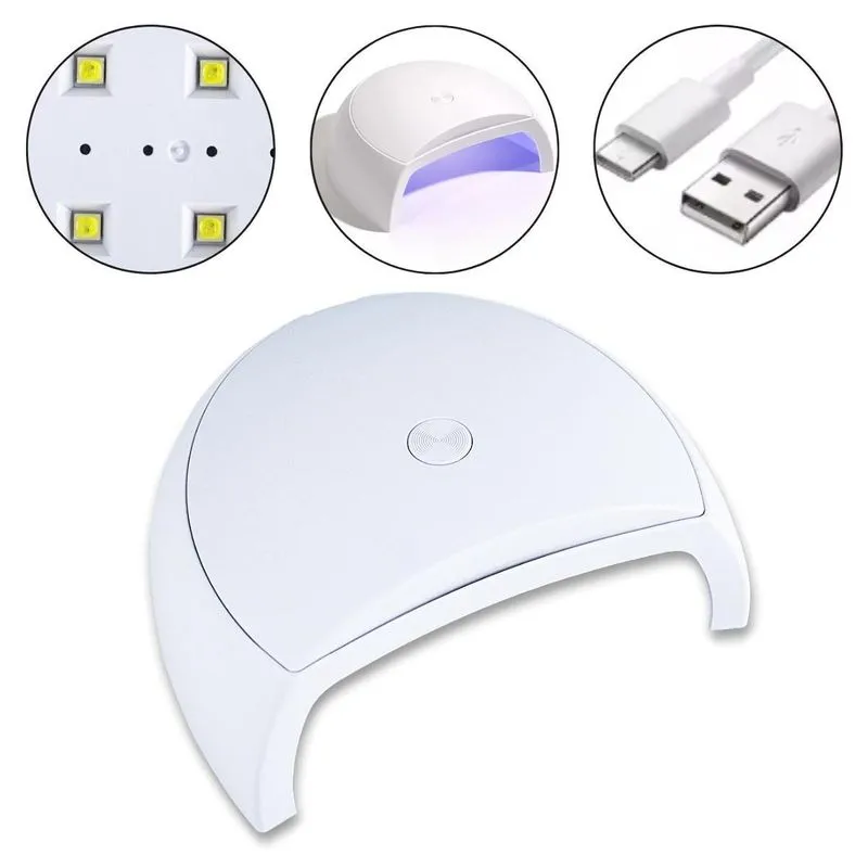 Mini 2c Cabine De Unhas Gel 15 Leds 60w Led/uv Portátil