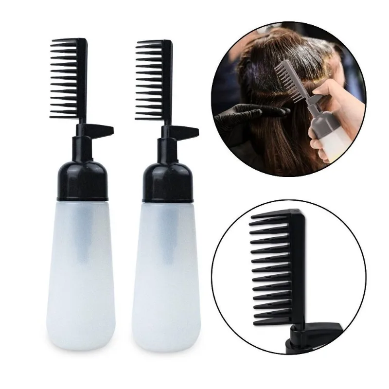 Kit 2 Pentes Frasco Aplicador De Tinta Cabelo 160ml Preto