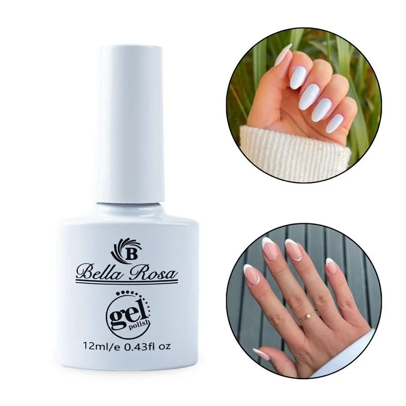 Esmalte Gel Led/Uv Branco Francesinha Unha Bella Rosa, 12ml