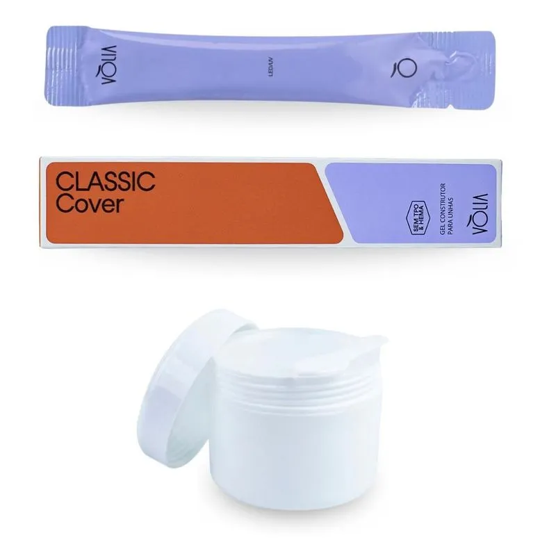 Kit Gel Classic Cover Sem Tpo Hema 14g Led Uv Vlia + Pote