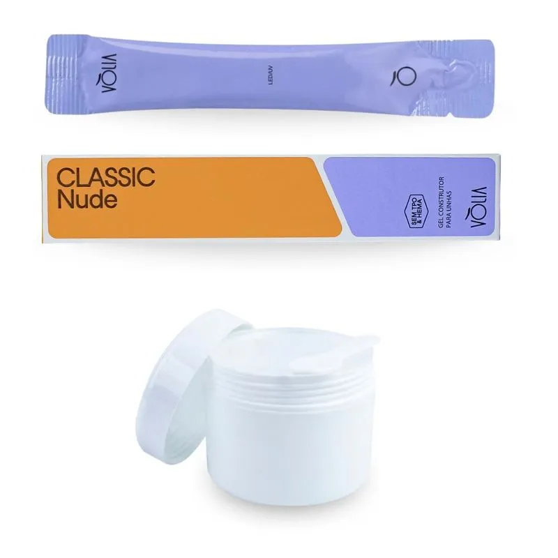 Kit Gel Classic Nude Sem Tpo Hema Led Uv 14g Vlia + Pote
