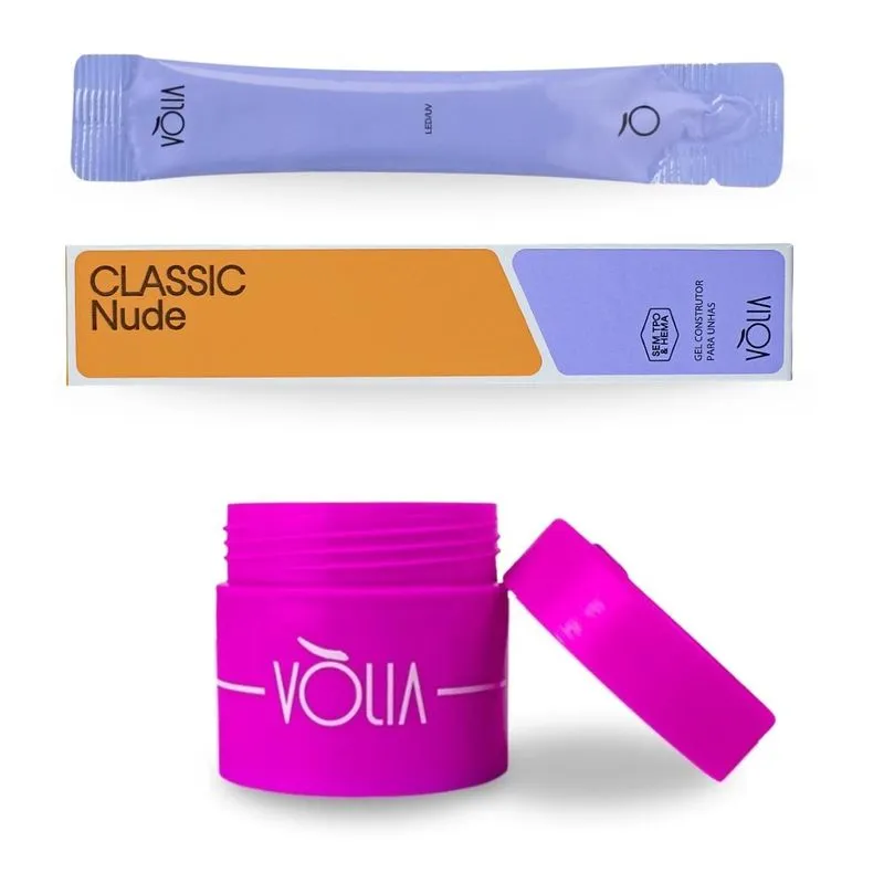 Kit Gel Classic Nude Sem Tpo Led/uv 14g Vlia + Pote Eco