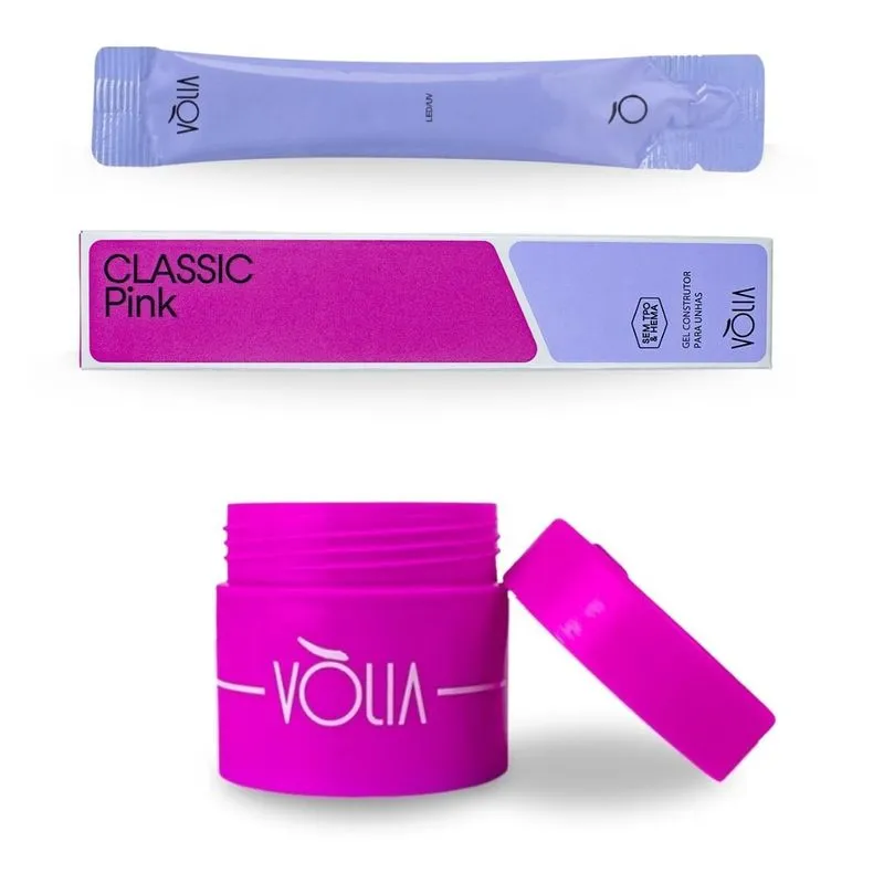 Kit Gel Classic Pink Sem Tpo Led/uv 14g Vlia + Pote Eco