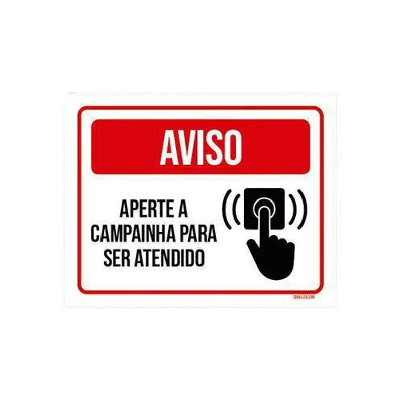 Kit 5 Placas Aviso Aperta Campainha Ser Atendido