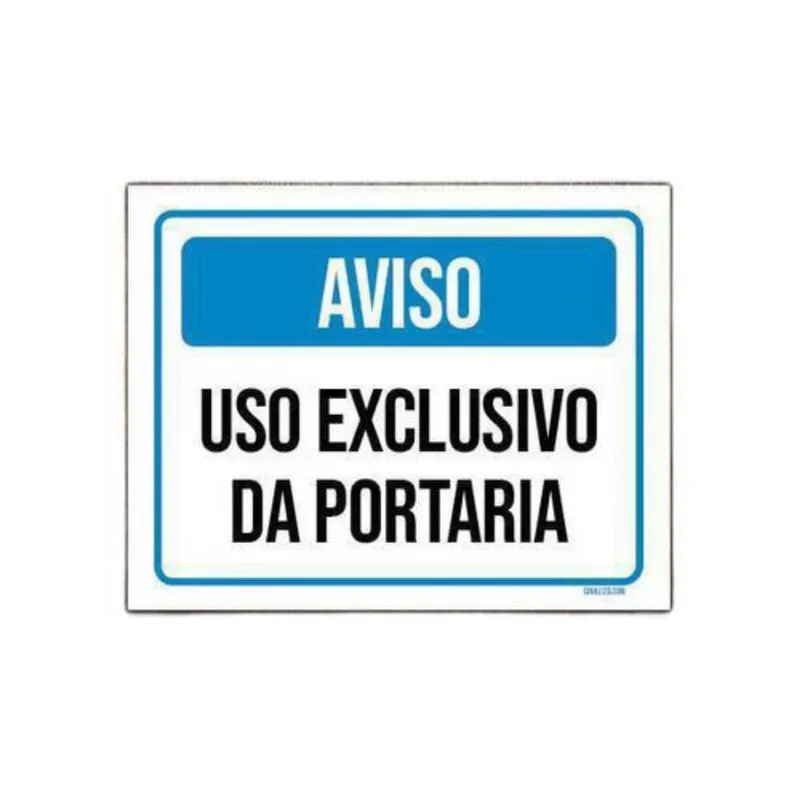 Kit 5 Placas Aviso Uso Exclusivo Da Portaria