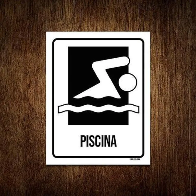 Kit 5 Placas Condomínio Ambiente Piscina