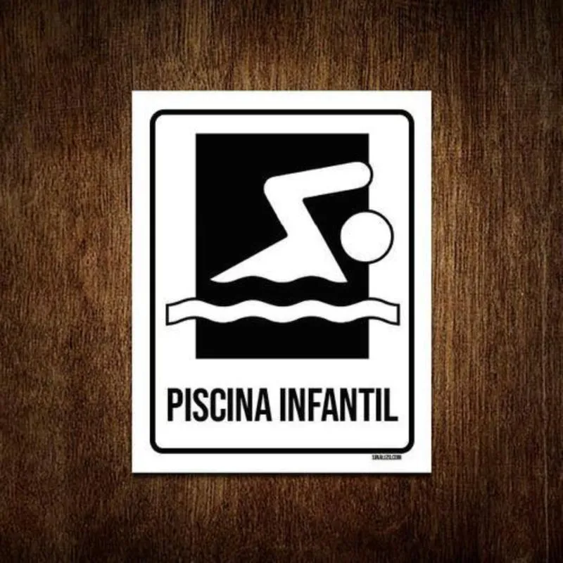 Kit 5 Placas Condomínio Ambiente Piscina Infantíl