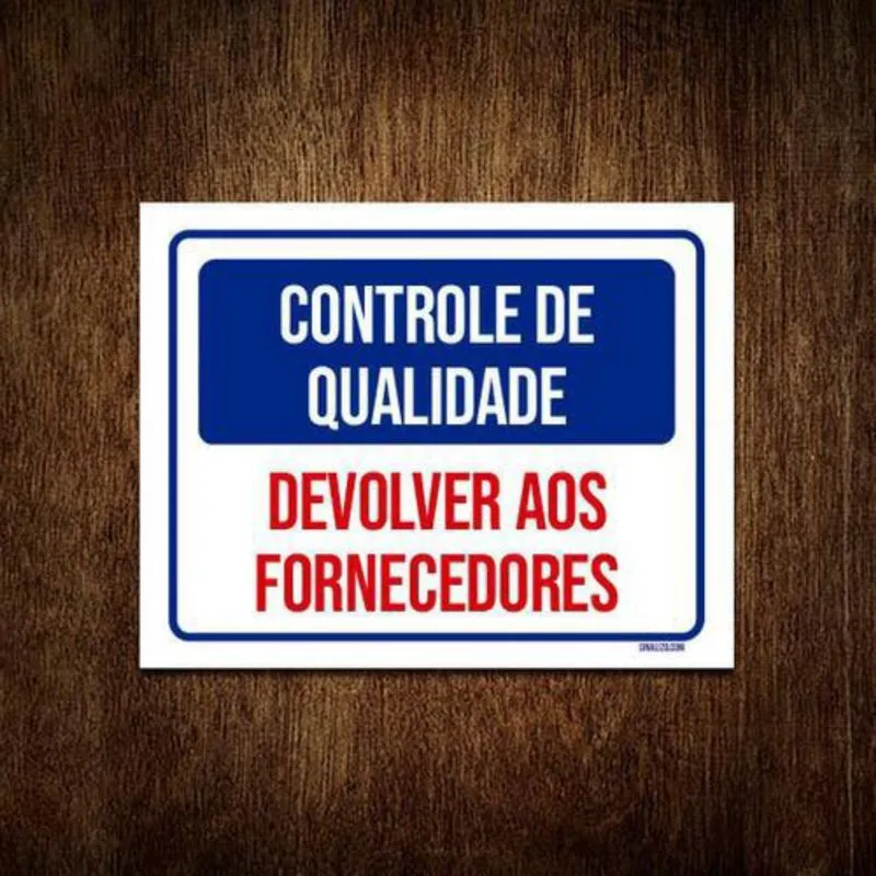 Kit 5 Placas Controle De Qualidade Devolver Fornecedores