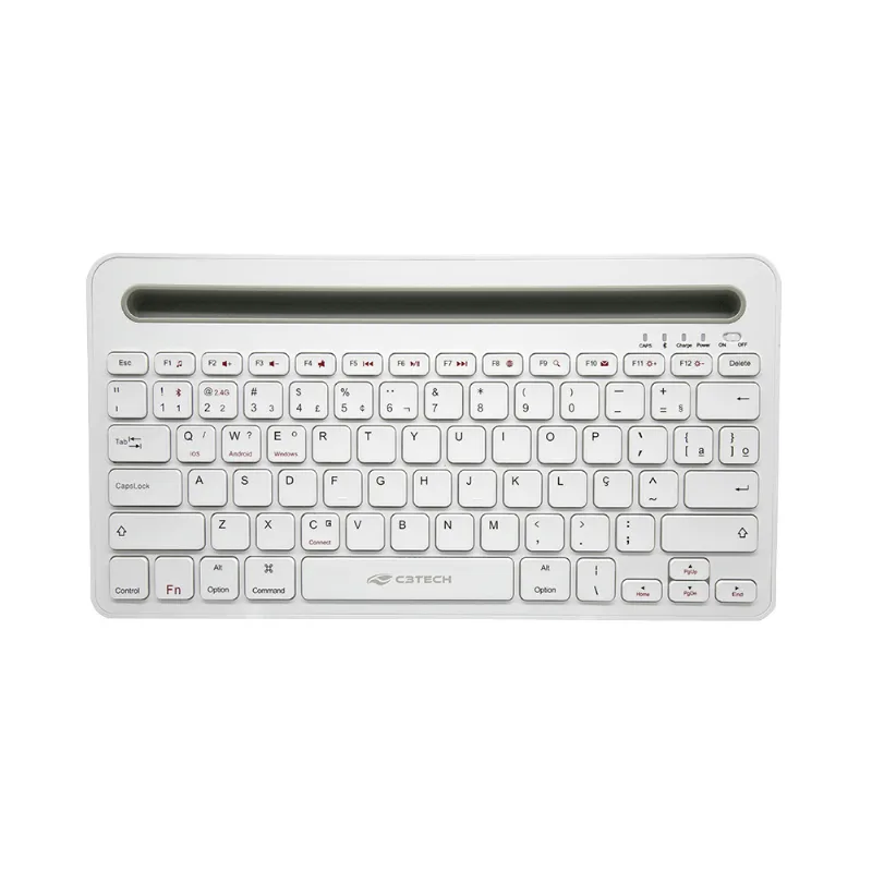Teclado Sem Fio Recarregável Mult-device Rc/bt K-bt100wh C3tech - Branco