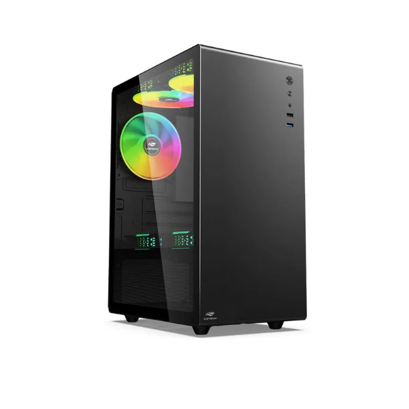 Gabinete Gamer C3Tech - USB 3.0 - Micro atx - 3 Coolers Inclusos - Preto - MT-G200BK