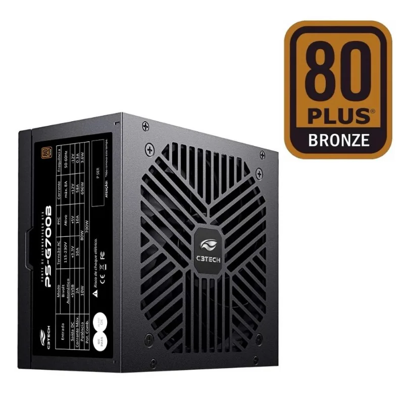 Fonte Atx 700W Bivolt Automático 80+ Bronze PS-G700B C3TECH