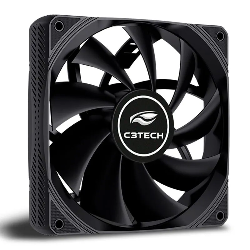 Cooler Fan C3tech F9-200bk, 120mm, 1200 Rpm, 9 Lâminas, Molex 4 Pinos, Silencioso - Preto