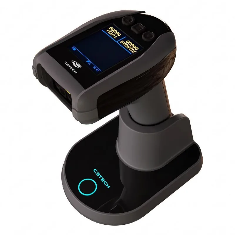 Leitor De Código De Barras E QR Code C3Tech LB-W400S Sem Fio USB 2.4G E Bluetooth Preto