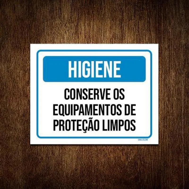 Kit 5 Placas Higiene Conserve Equipamentos Proteção Limpos