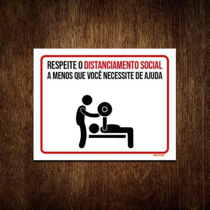 Kit 5 Placas Higiene Distanciamento Social Academia