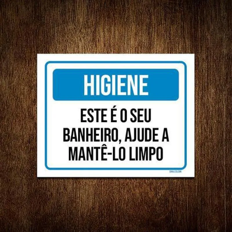 Kit 5 Placas Higiene Este Seu Banheiro Ajude Mante-lo Limpo