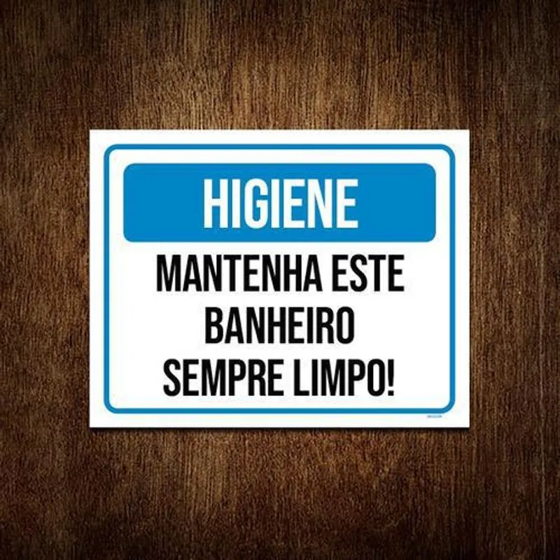 Kit 5 Placas Higiene Mantenha Este Banheiro Limpo