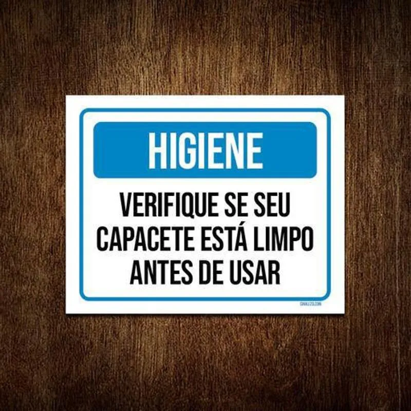 Kit 5 Placas Higiene Verifique Seu Capacete Está Limpo