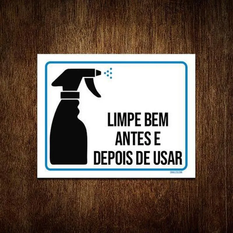 Kit 5 Placas Higiene Limpe Bem Antes E Depois De Usar