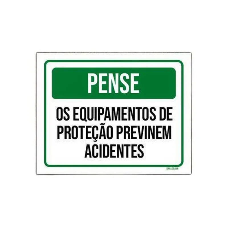 Kit 5 Placas Pense Equipamentos Proteção Previnem Acidentes