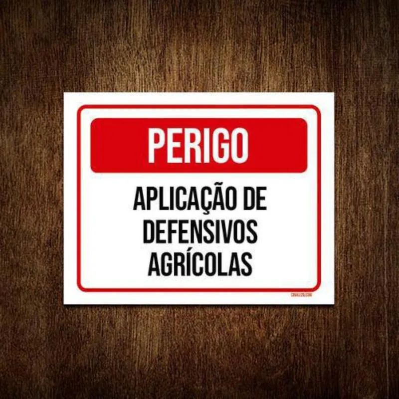 Kit 5 Placas Perigo Aplicação De Defensivos Agrícolas