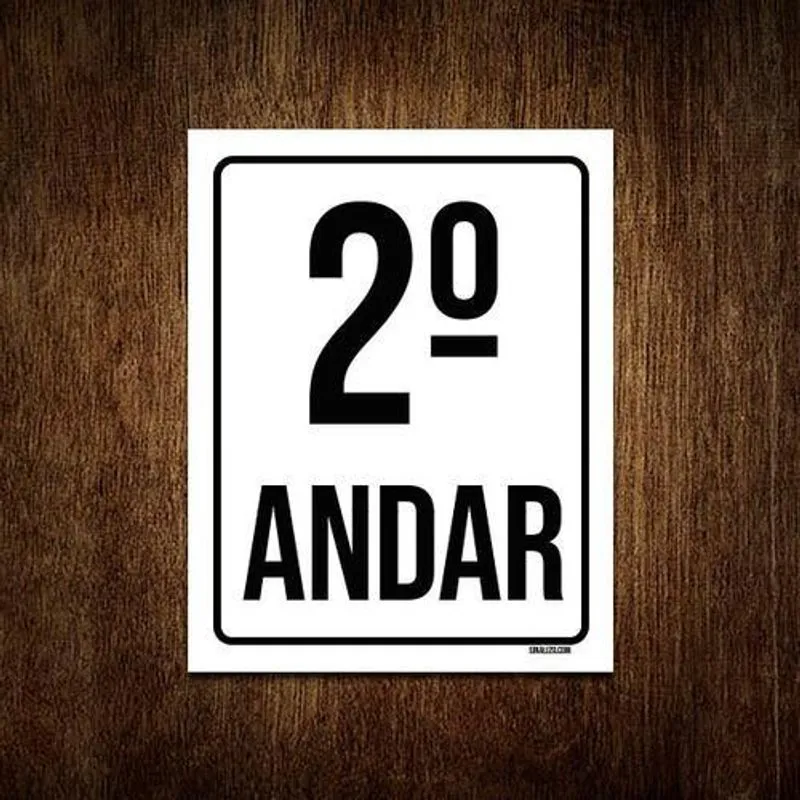 Kit 5 Placas Sinalização Ambiente Identificação 2º Andar