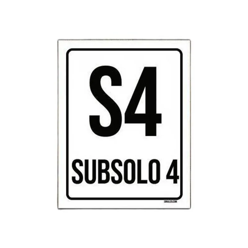 Kit 5 Placas Sinalização Ambiente Indicativo S4 Subsolo 4
