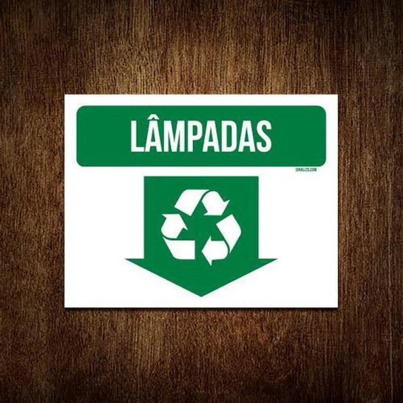 Kit 5 Placas Sinalização Lâmpadas Poliestireno Psai 18x23cm
