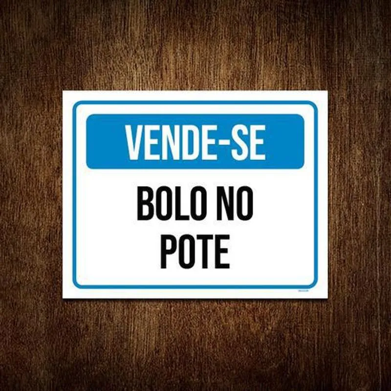 Kit 5 Placas Vende-se Bolo Caseiro No Pote