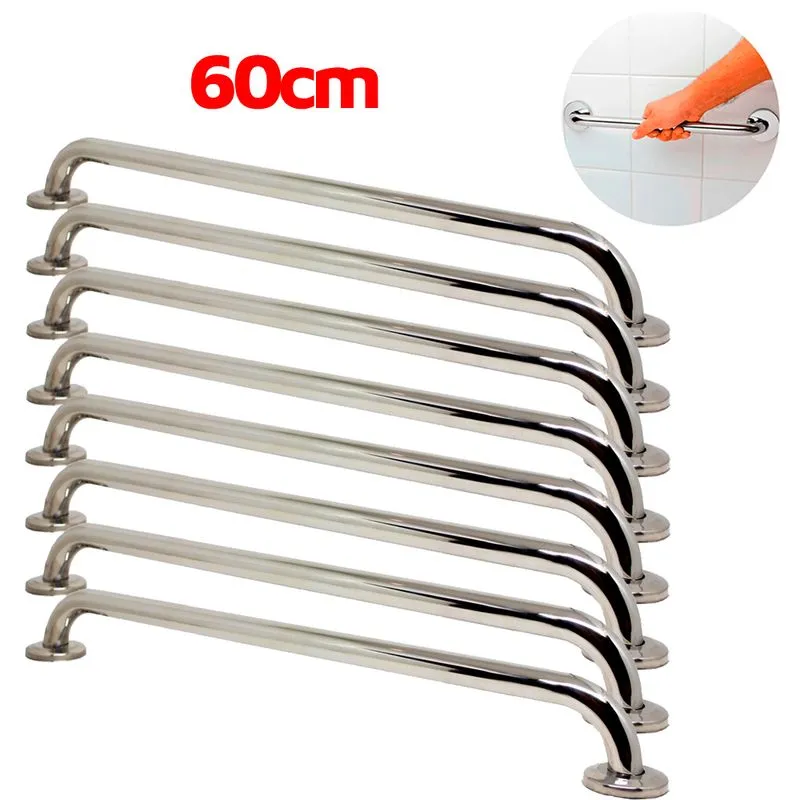 Kit 8 Alça / Barra De Apoio / Suporte Para Parede Inox 60cm