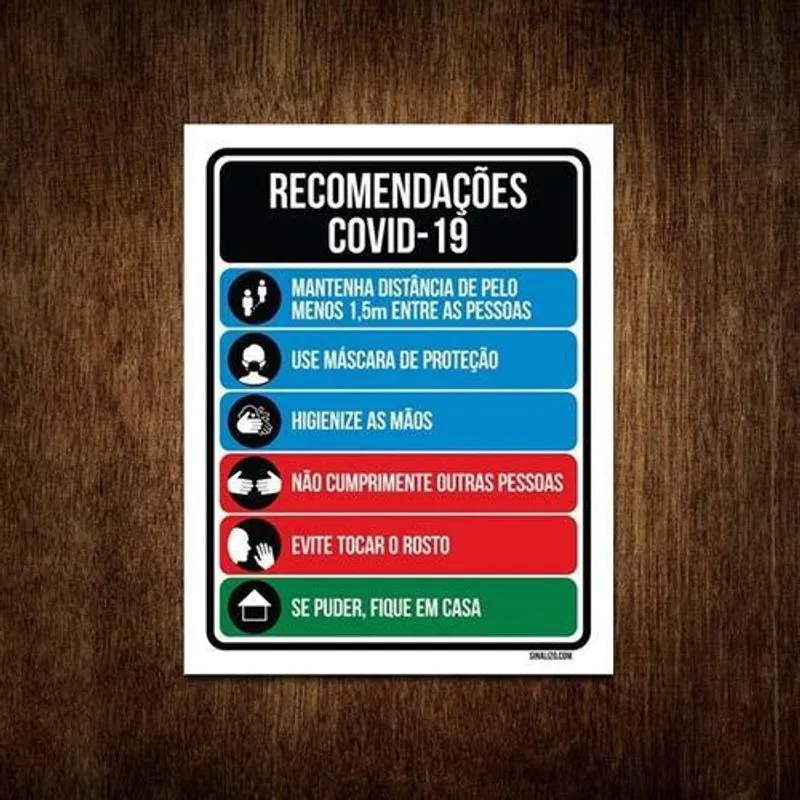 Placa - Recomendações Use Mascara De Proteção Lave, 36x46