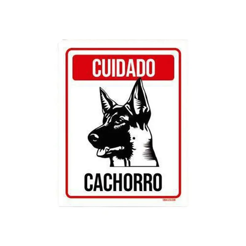 Placa Cuidado Cachotto Pastor Alemão 18x23