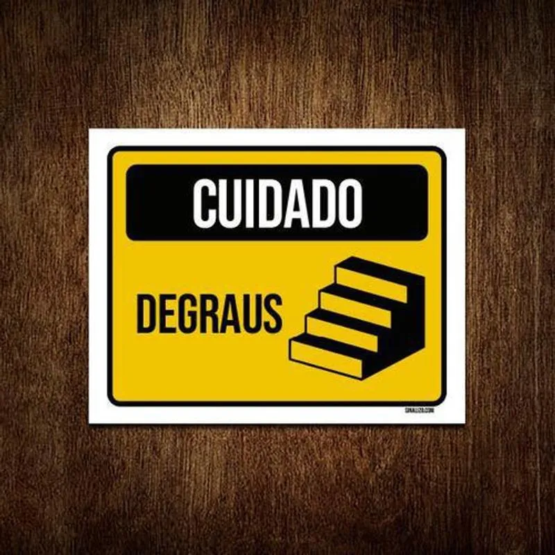 Placa Cuidado Degraus 18x23