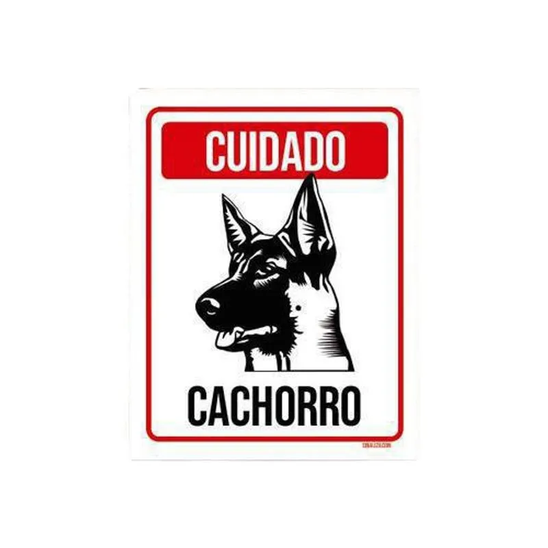 Placa Cuidado Cachotto Pastor Alemão 27X35