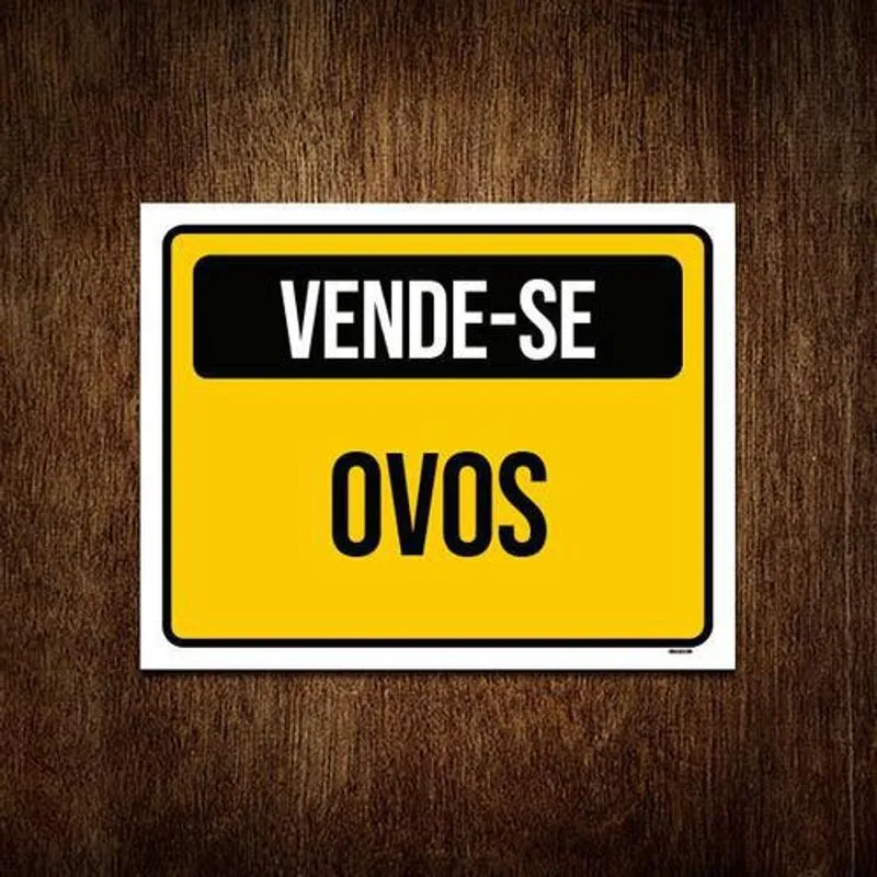 Placa De Sinalização - Vende-se Ovos 27x35