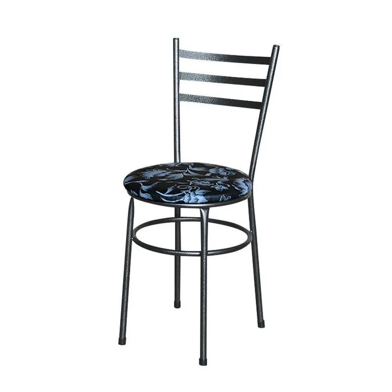 Cadeira Para Mesa Epoxi Preta Craqueada Assento Floral Cor:floral Preto