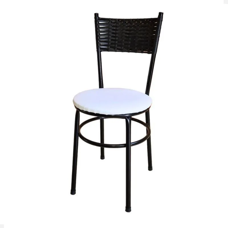 Cadeira Preta Para Mesa Preta Viena Preto Cor:branco