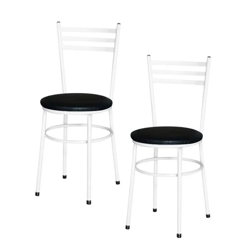 2 Cadeiras Para Mesa Epoxi Branca Cor:preto