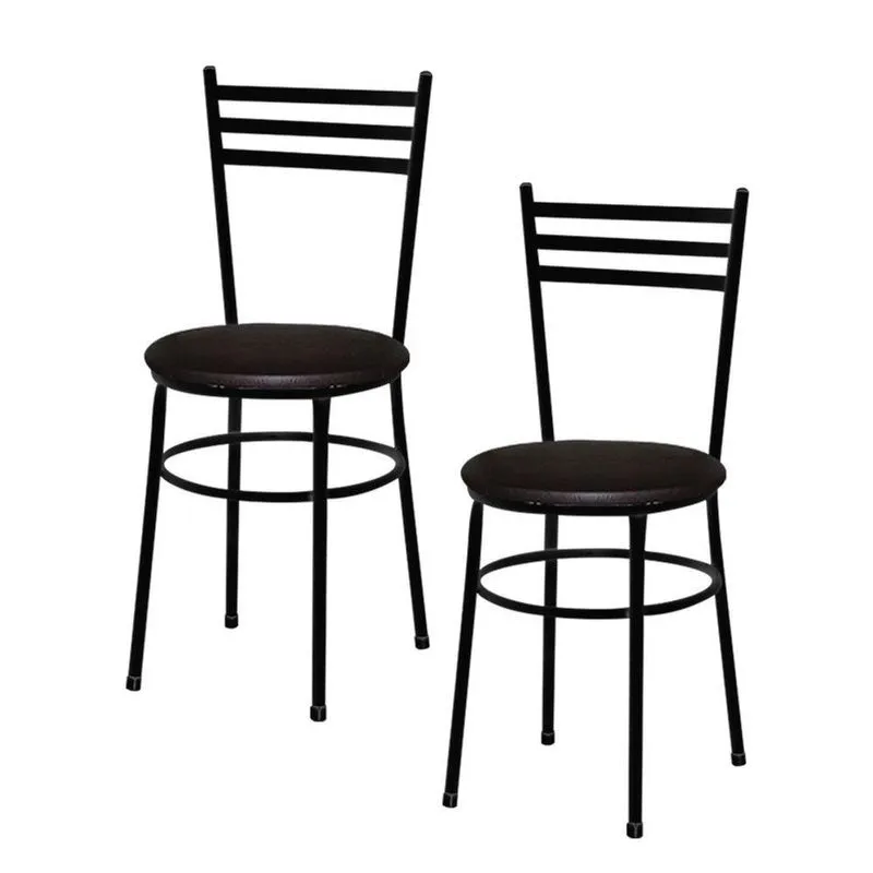 2 Cadeiras Para Mesa Epoxi Preto Cor:marrom