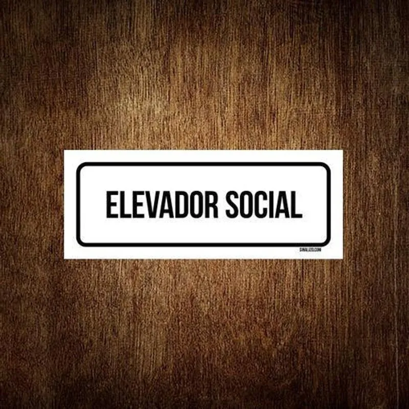 Placa De Sinalização Setor - Elevador Social (23X9)