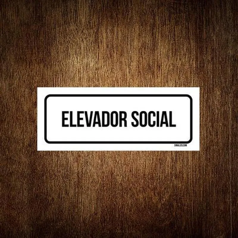 Placa De Sinalização Setor - Elevador Social (30x10)