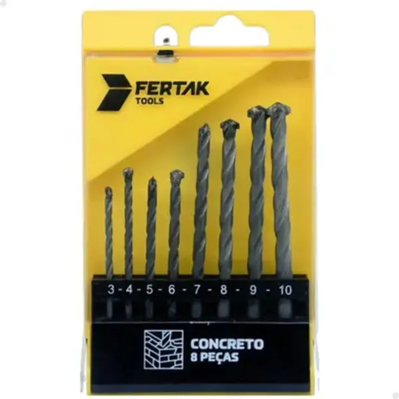 Jogo De Brocas Para Concreto 8 Peças - Fertak
