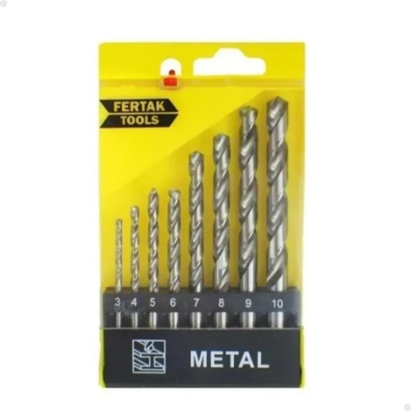 Estojo De Brocas Para Metal Completo Com 8 Peças De 3 A 10Mm