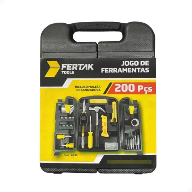 Jogo De Ferramentas 200 Peças Com Maleta - Fertak