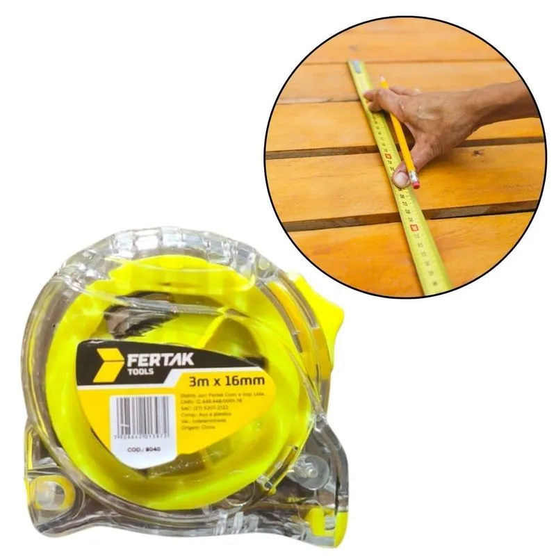 Trena Transparente 3mx16mm Com Presilha Para Cinto E Alça